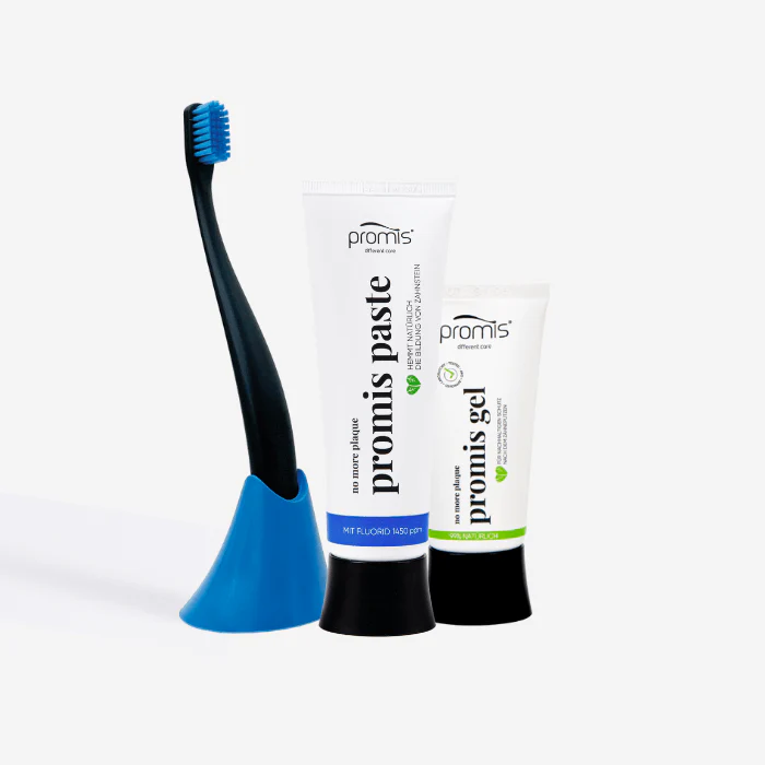 Kit complet de igienă orală Promis.Care - pastă naturală, periuță, suport și gel antiplacă - imagine 3