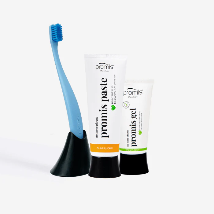 Kit complet de igienă orală Promis.Care - pastă naturală, periuță, suport și gel antiplacă - imagine 4