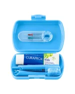 Set Travel Curaprox Kids - Set complet de Igienă orală pentru copii, Albastru