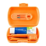 Set Travel Curaprox Kids - Set complet de Igienă orală pentru copii, Oranj