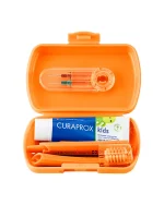 Set Travel Curaprox Kids - Set complet de Igienă orală pentru copii, Oranj