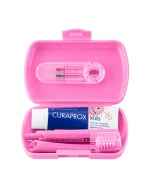 Set Travel Curaprox Kids - Set complet de Igienă orală pentru copii, Roz